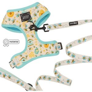 SASSY WOOF bee sassy adjustable harness and leash set XS